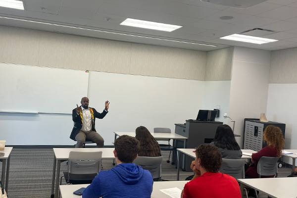 Justin jones giving a lecture